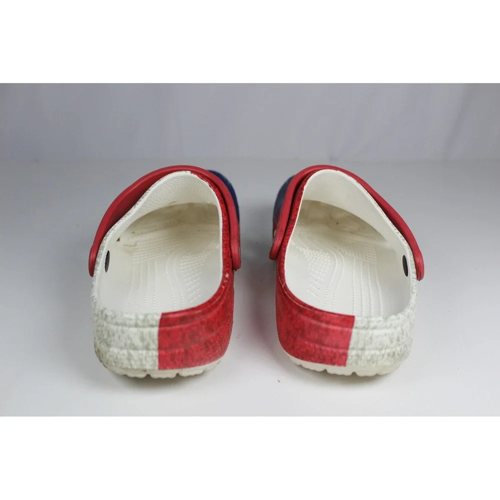 Crocs Classic Texas State Flag Clogs Red White Blue Distressed Patriotic Shoes